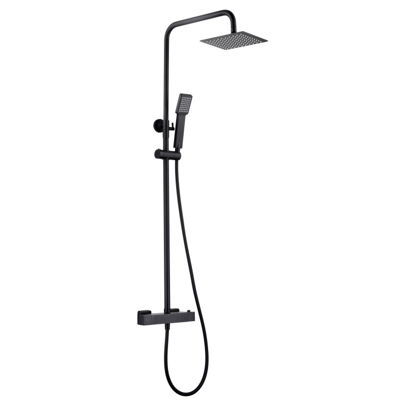 Imex Art BTAR025/NG Barra de ducha termostática de acero inoxidable con acabado negro mate