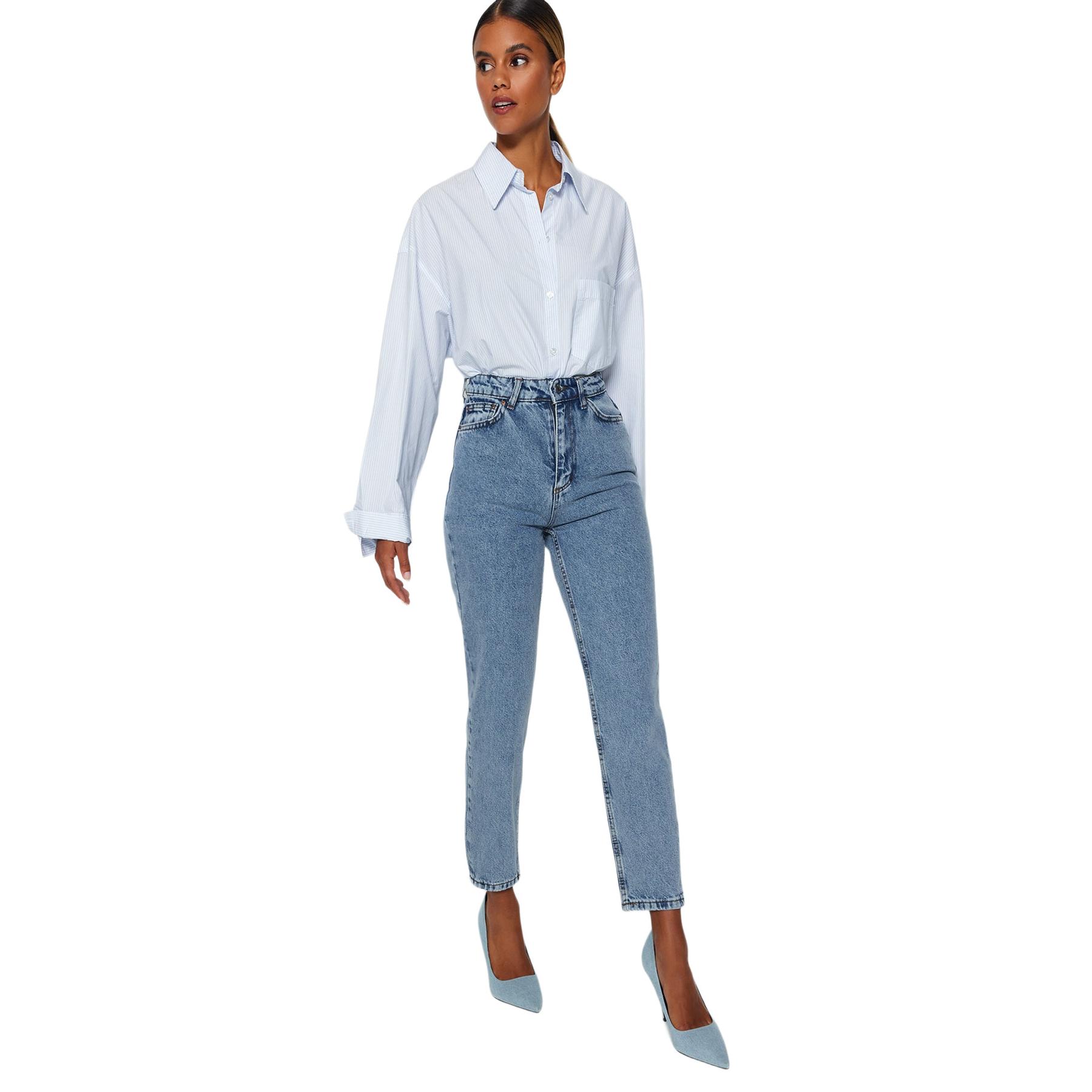 Trendyol Mujer Índigo Vaqueros De Mezclilla - Ajuste Perfecto Talla 38