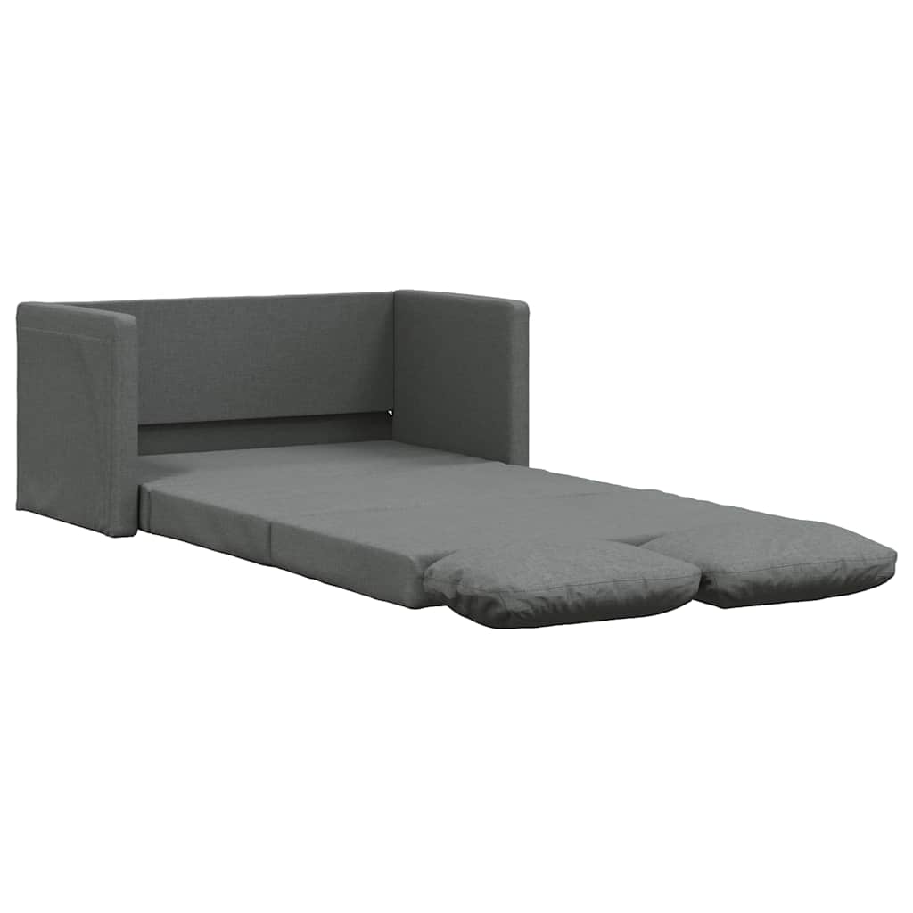 vidaXL Sofá cama de suelo 2 en 1 tela gris oscuro 112x174x55 cm