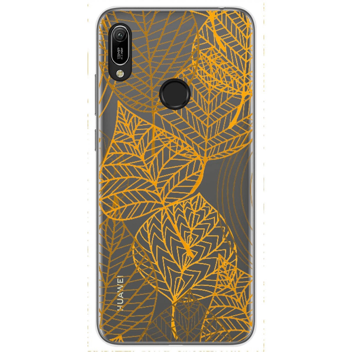 Tumundosmartphone Funda Gel Transparente para Huawei Y6 2019 / Y6s 2019 diseño Hojas Dibujos