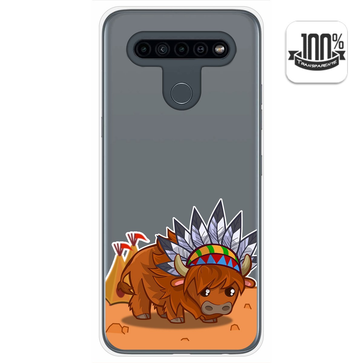 Tumundosmartphone Funda Gel Transparente para Lg K41s / Lg K51s diseño Bufalo Dibujos