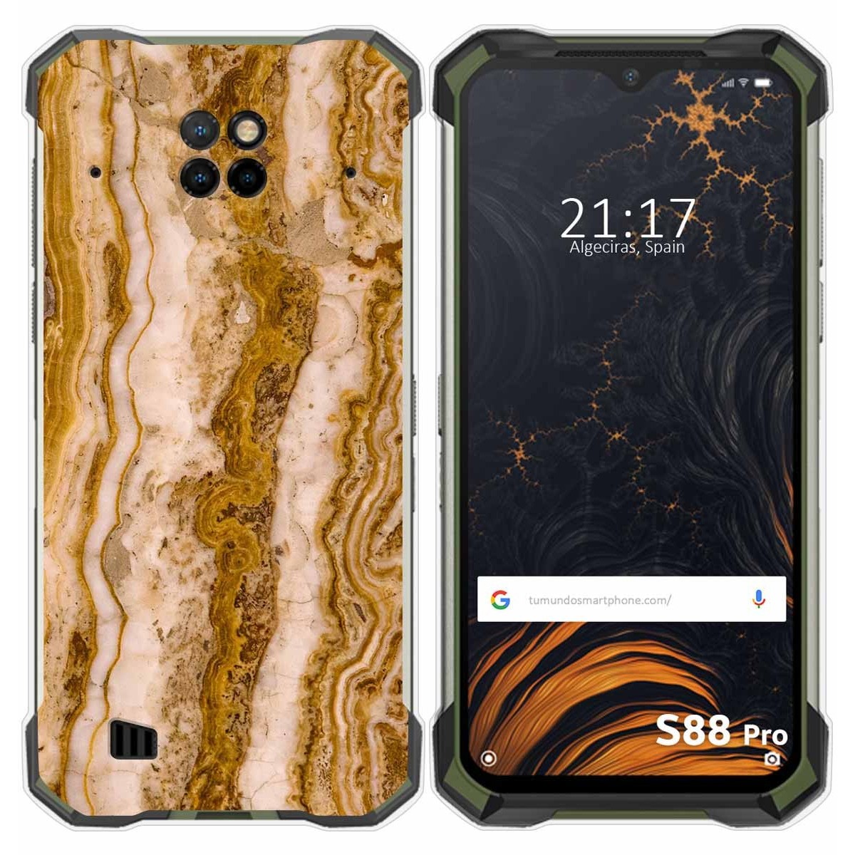 Tumundosmartphone Funda Gel Tpu para Doogee S88 diseño Mármol 10 Dibujos