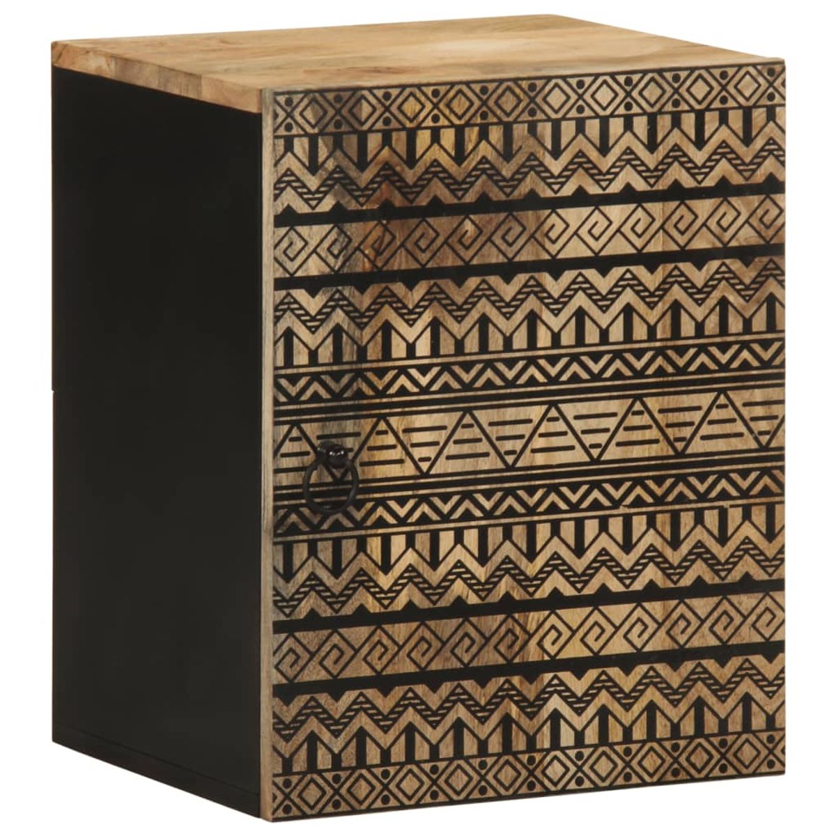 Armario de pared Delta con puerta negro/natural 48x38x33,5 cm