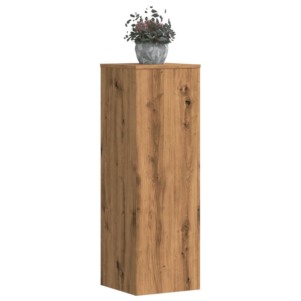 vidaXL Soportes de plantas 2 uds madera ingeniería 33x33x100 cm Color Roble ahumado,  Roble Sonoma,  Blanco y mas