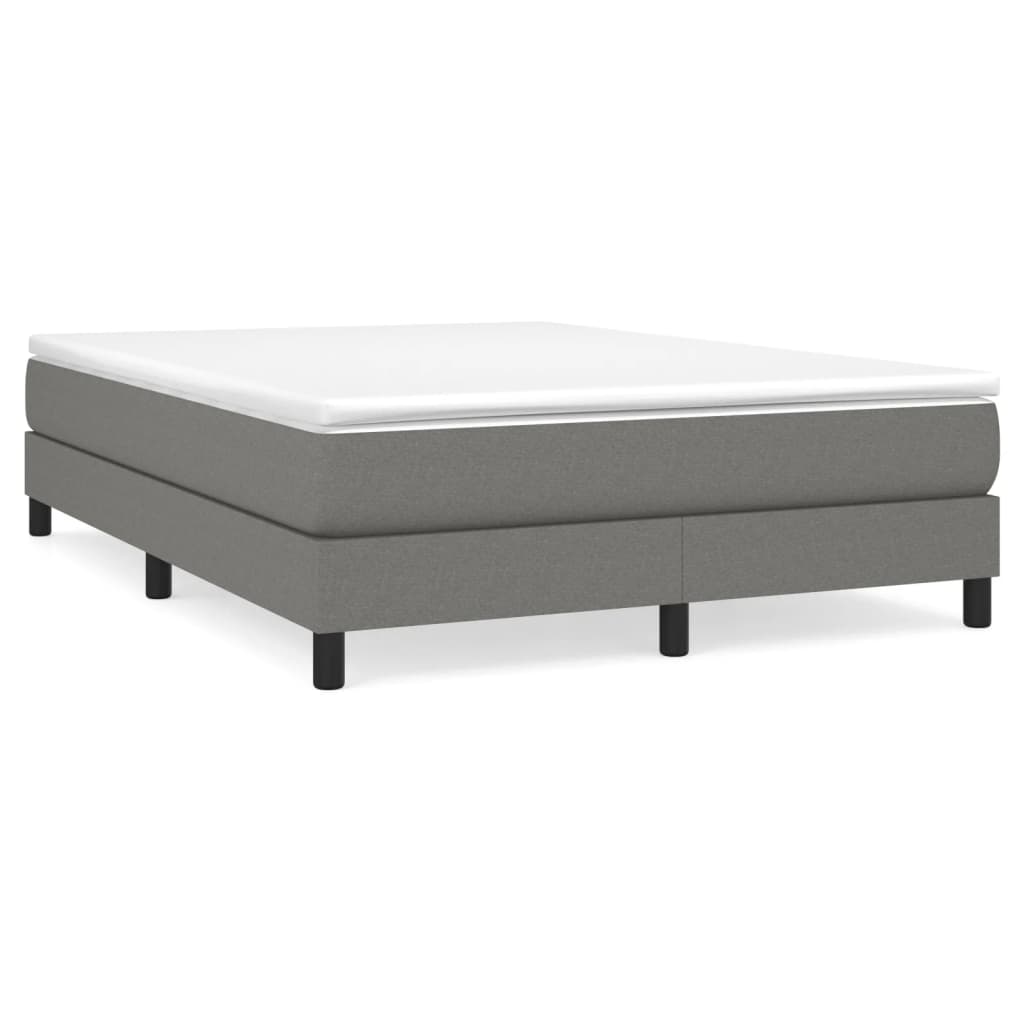vidaXL Estructura de cama con somier tela gris oscuro 140x200 cm