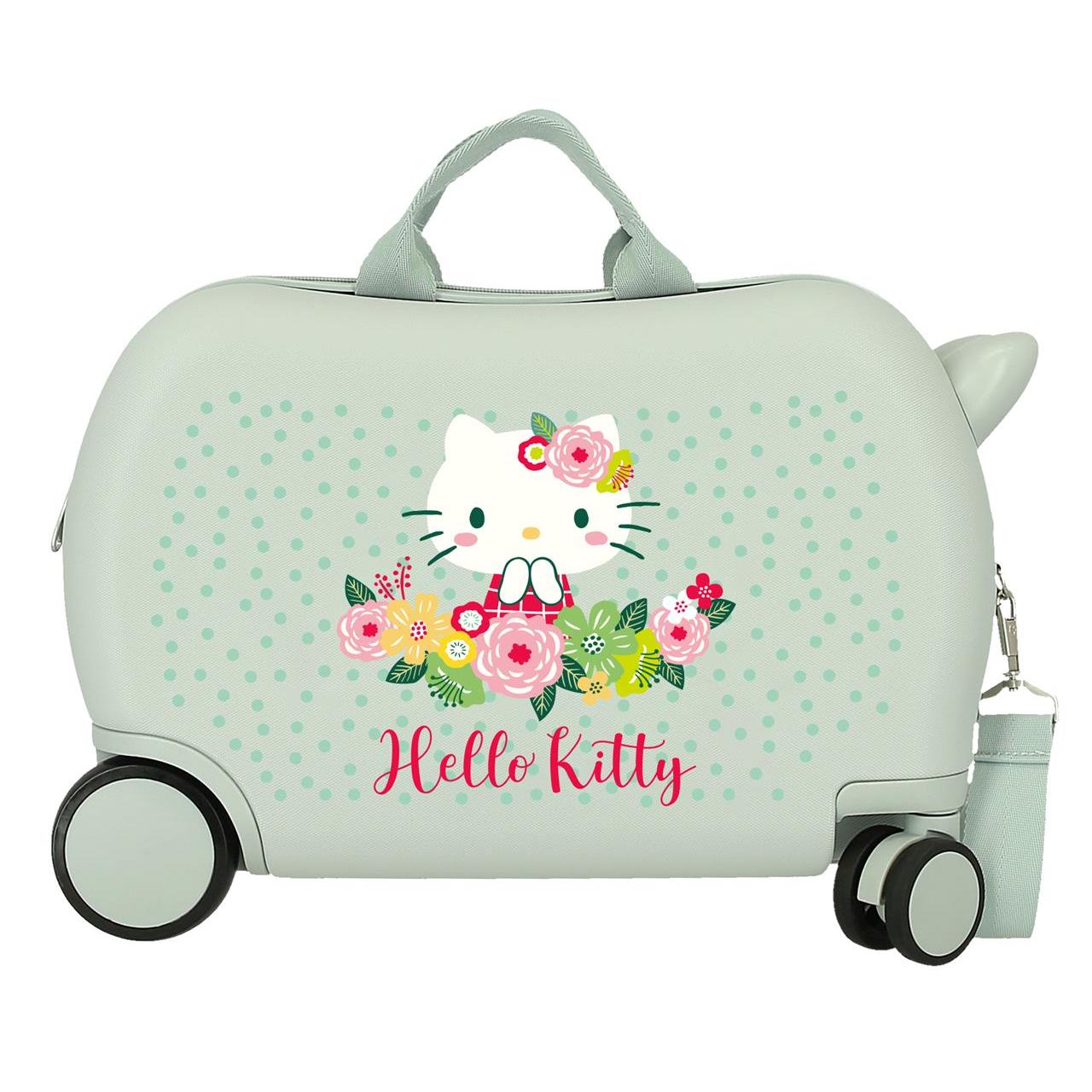 Floral Kitty Maleta infantil 2 ruedas multidireccionales de 31 cm x 45 cm x 20 cm verde menta