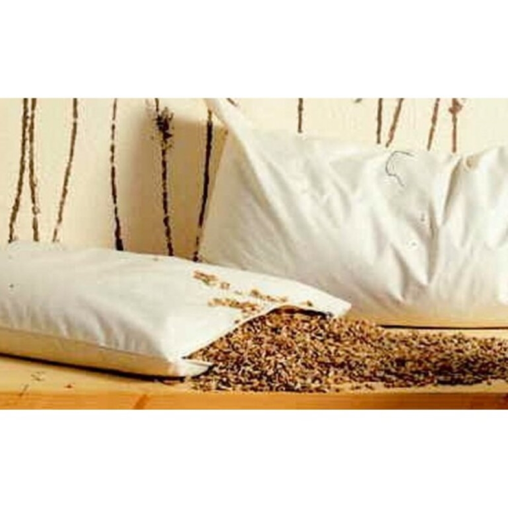 Almohada Espelta Natural Futonia - Cáscara de Espelta Orgánica - Funda de Algodón Orgánico