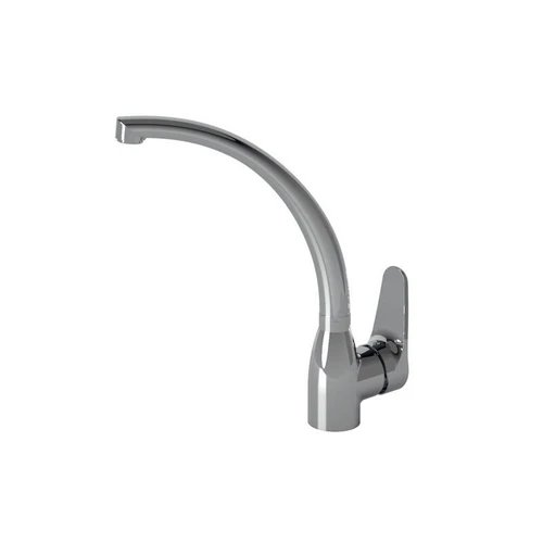 CATA - Grifo de cocina monomando alto curvo 12CBA con caño giratorio 360° y aireador anticalcáreo, altura máxima 29 cm, acabado cromado