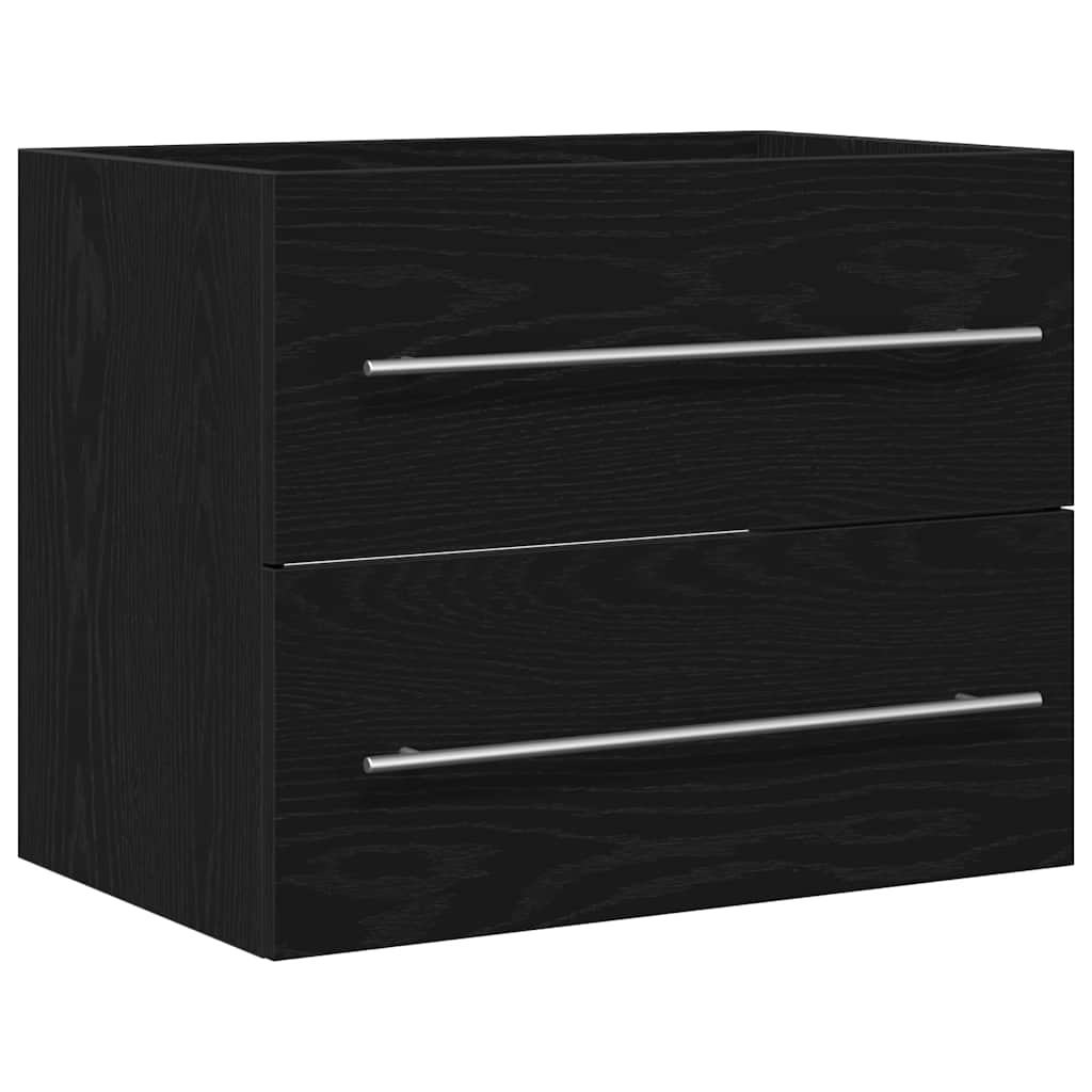 vidaXL Mueble de lavabo madera de ingeniería 60x38,5x48 cm en color Negro/Gris sonoma/Roble Sonoma y más | almacenamiento funcional diseño moderno para baño dormitorio sala