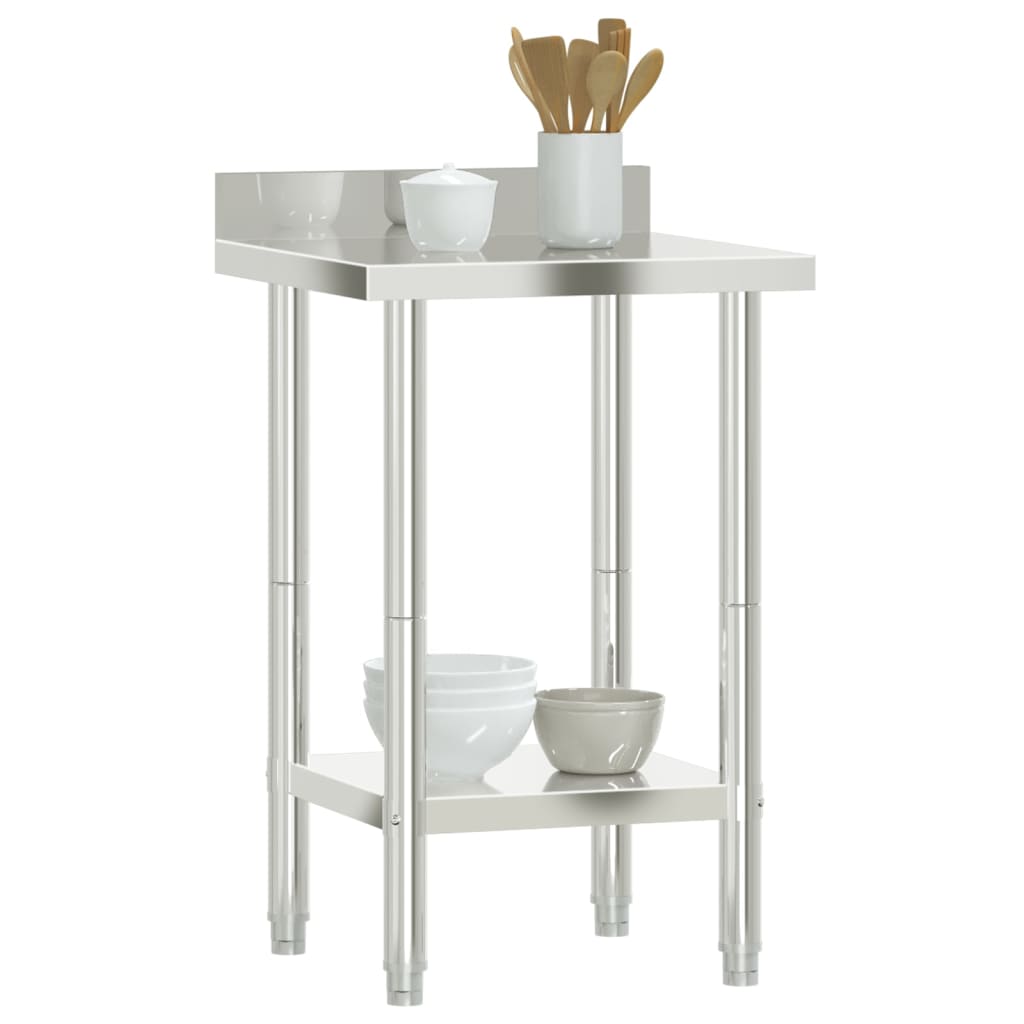 vidaXL Mesa Trabajo Cocina y Salpicadero Encimera de Catering Acero Inoxidable Dimensiones 55 x 55 x 93 cm, 82.5 x 55 x 93 cm, 110 x 55 x 93 cm