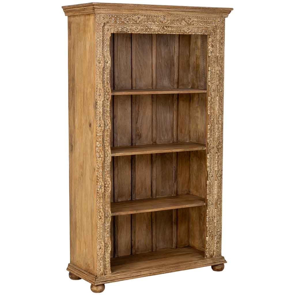 Wonderlust Deco - Estantería de Madera artesanal marrón con 4 baldas 106x43x180h cm Marrón 106x43x180h cm