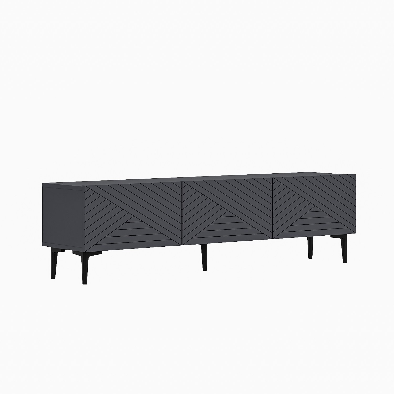 Habitat y Jardin - Mueble TV de madera "Felix" 160 x 31,4 x 44,1 cm - Antracita