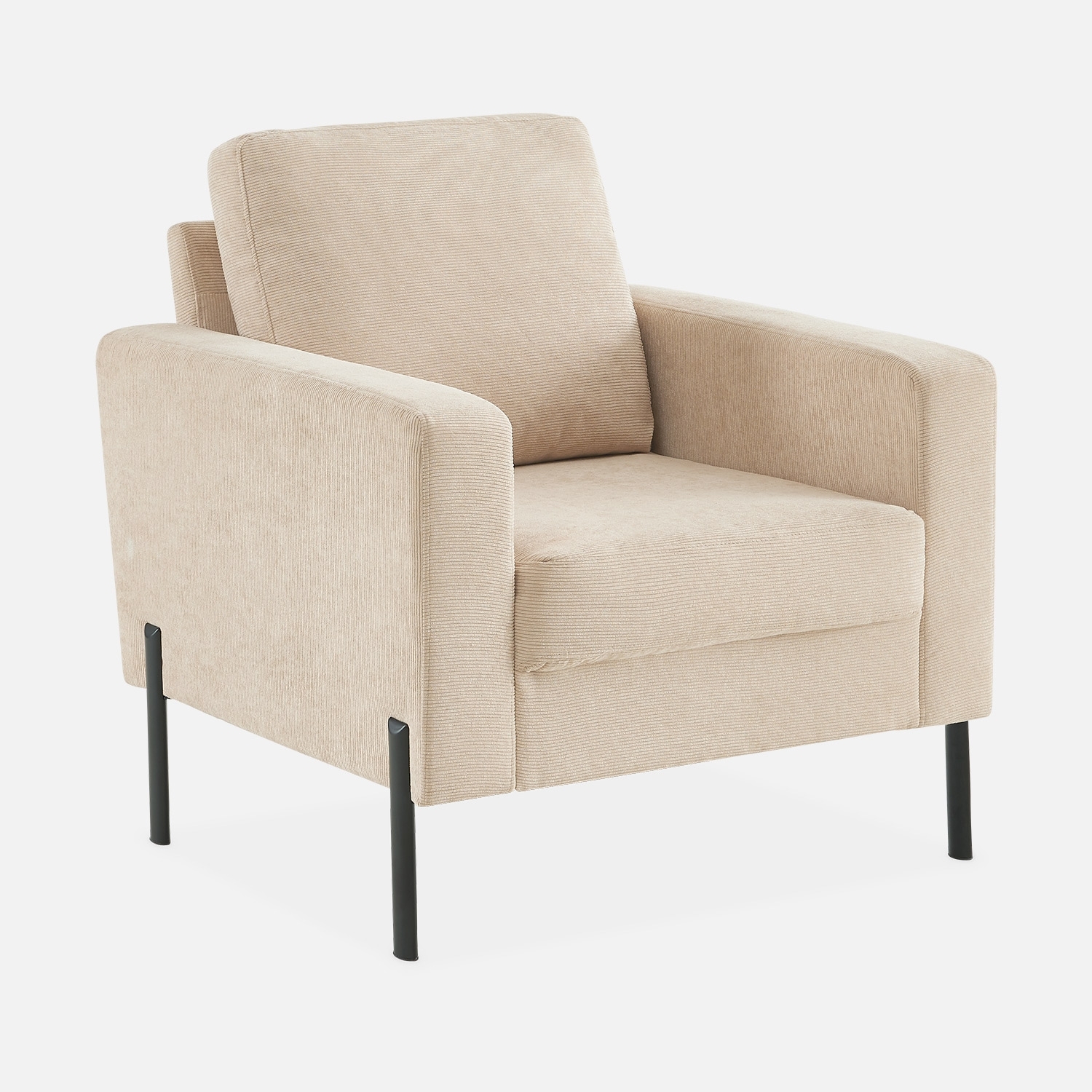 sweeek - Sillón de pana y patas de metal , Bjorn pana , 78x77x70