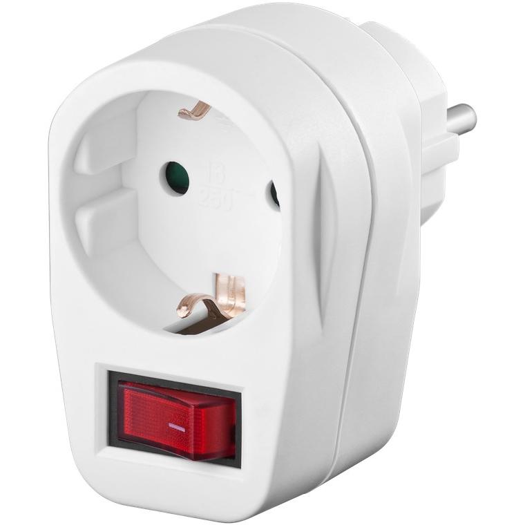 Goobay 68906 adaptador de enchufe eléctrico Tipo F Blanco