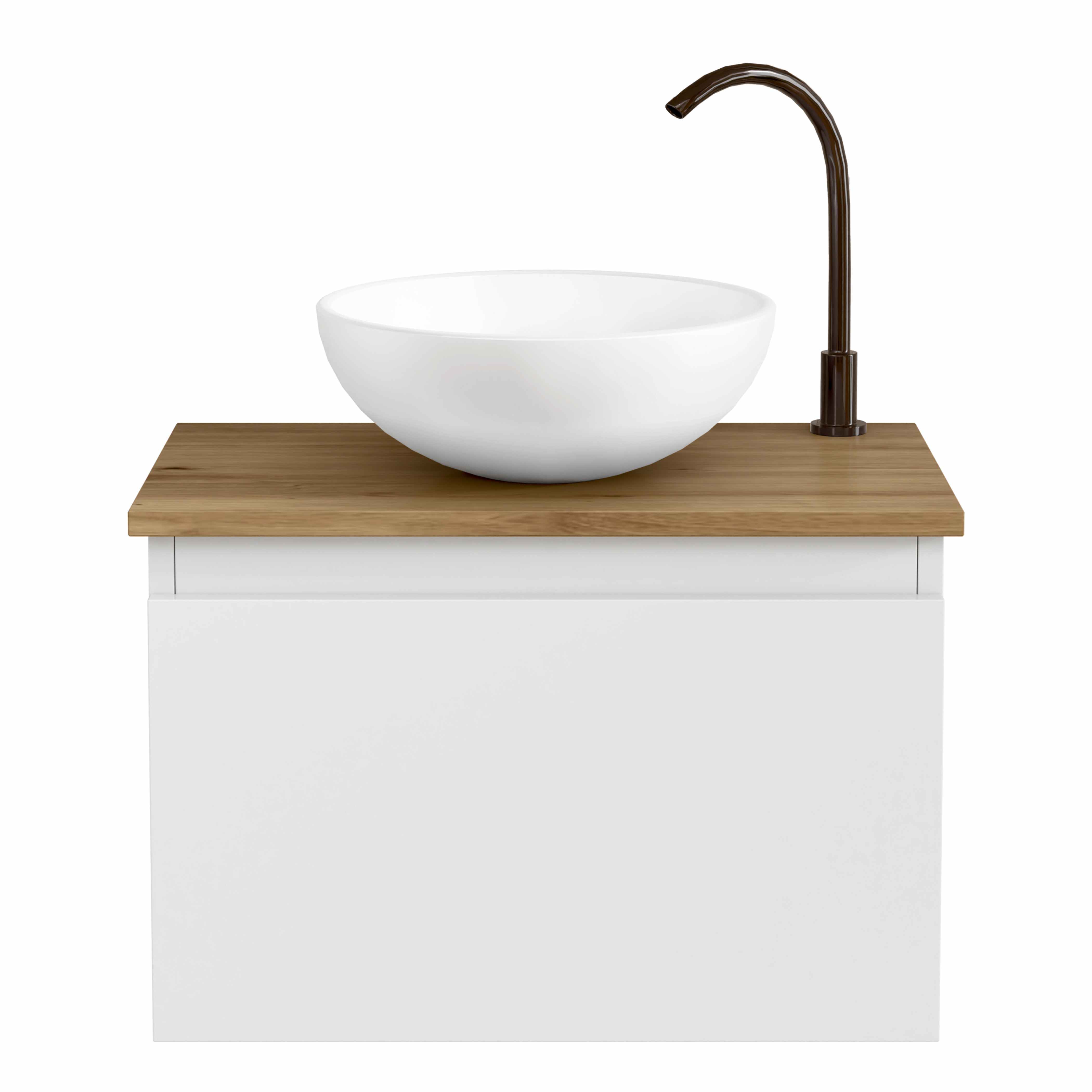 BELLOBATH - Mueble de baño suspendido con lavabo de cerámica, Mueble con puerta abatible, 50 x 32 x 30 cm