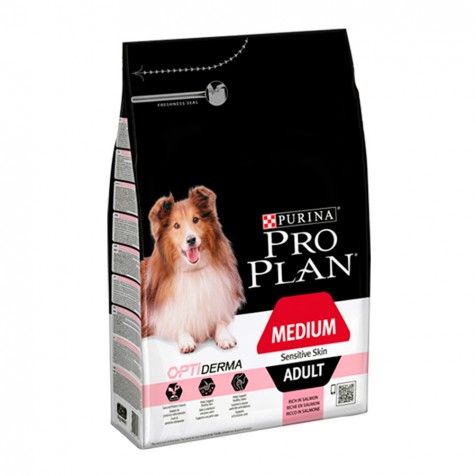 Purina Pro Plan – Pienso para perros adultos medianos Purina Pro Plan Sensitive Skin salmón.