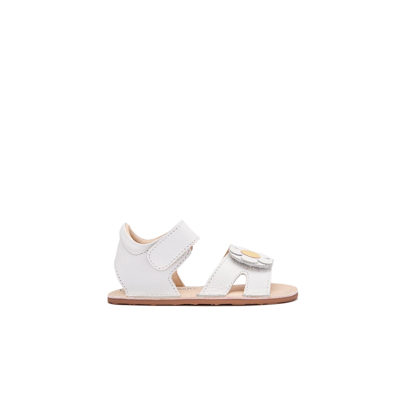 Conguitos - Sandalias Abiertas de Bebé Niña Respetuosas  con Diseño Floral en Blanco para Niña