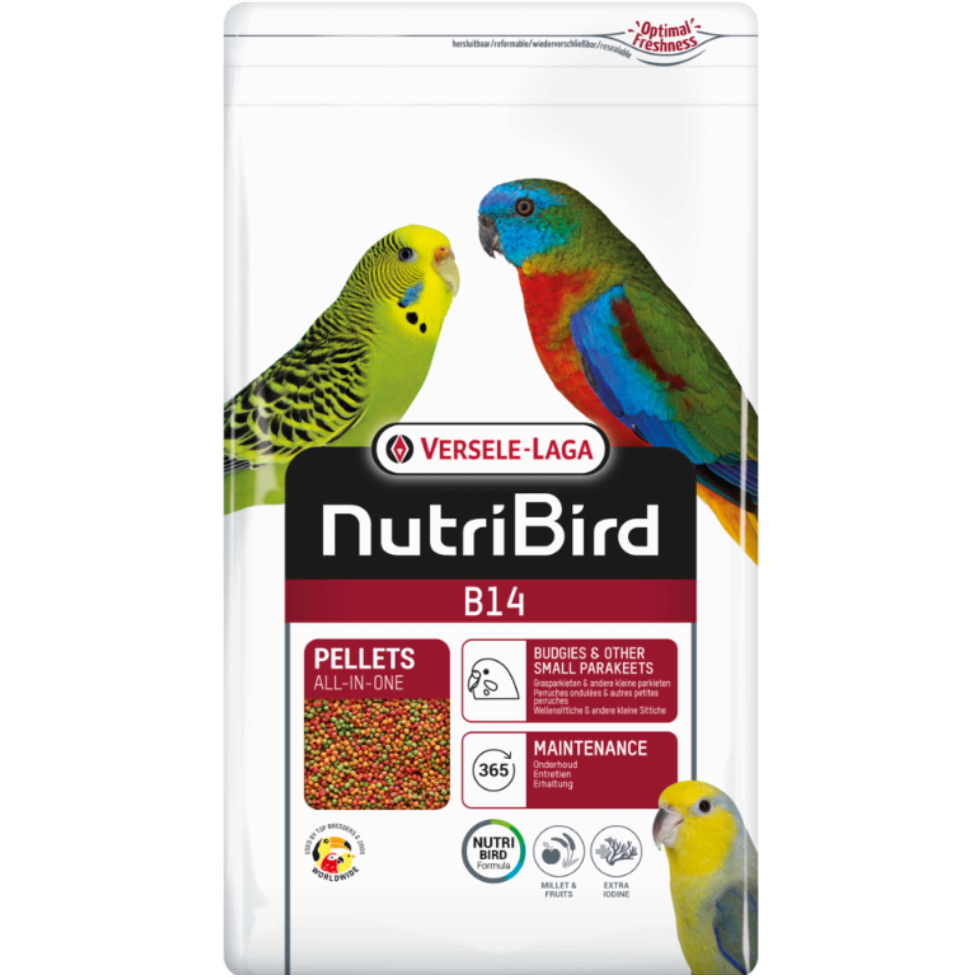 Versele-Laga Nutribird B14 Mantenimiento 3 Kg para Periquitos y Psitácidos Pequeños - Alimento Completo y Equilibrado con Nutrientes Esenciales