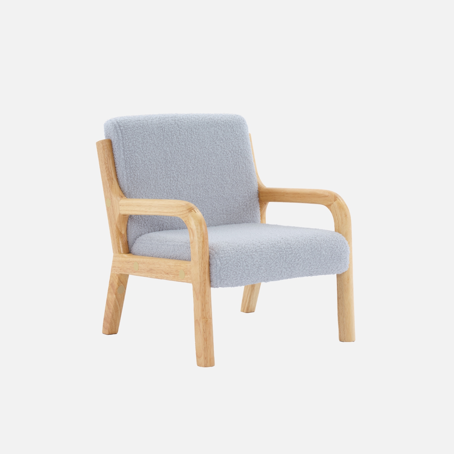 sweeek - Sillón infantil escandinavo de madera y tela borreguito , Lorens kids , 45x43x50