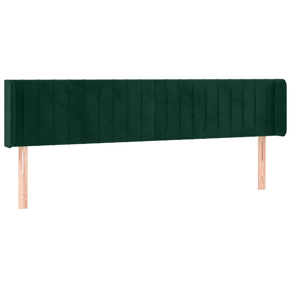 vidaXL Cabecero con LED de terciopelo verde oscuro 163x16x78/88 cm