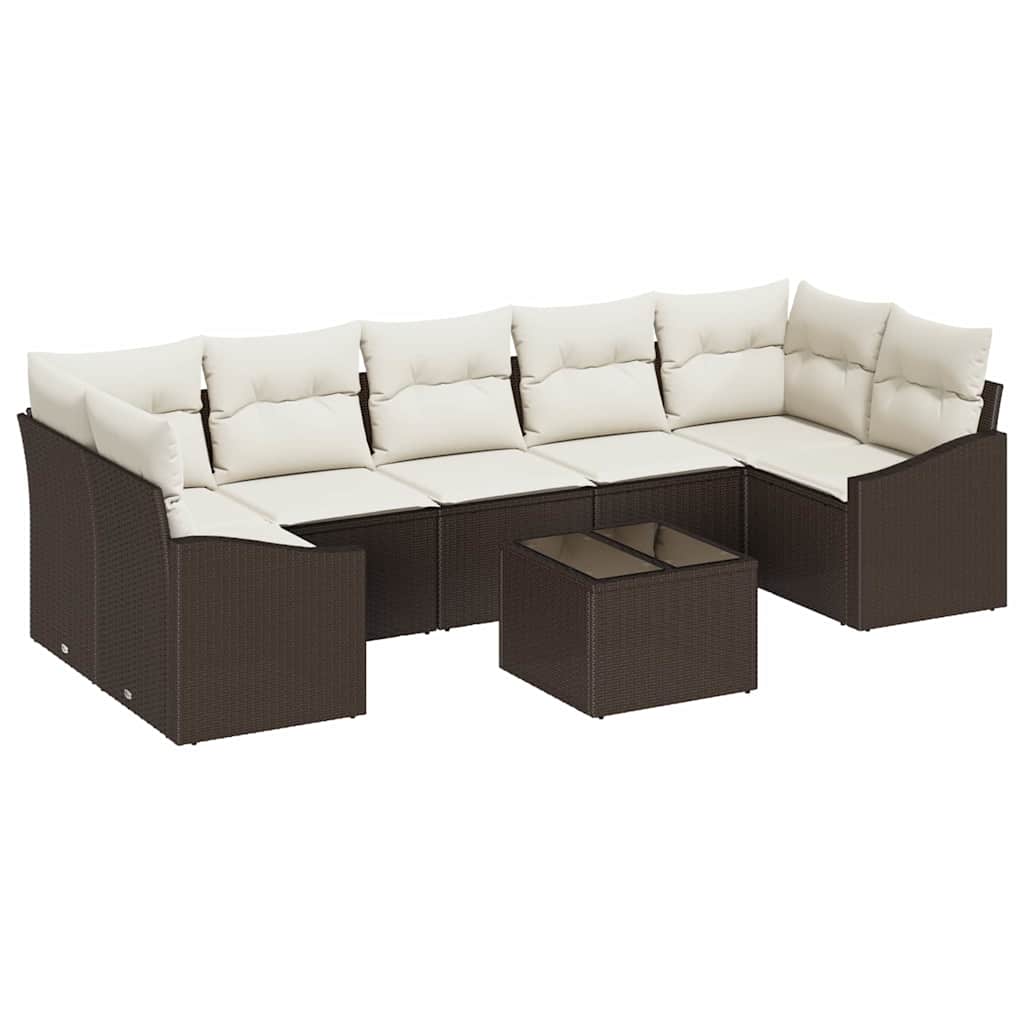 vidaXL Juego de Sofá Marrón y crema 55 x 55 x 37 cm ratán sintético