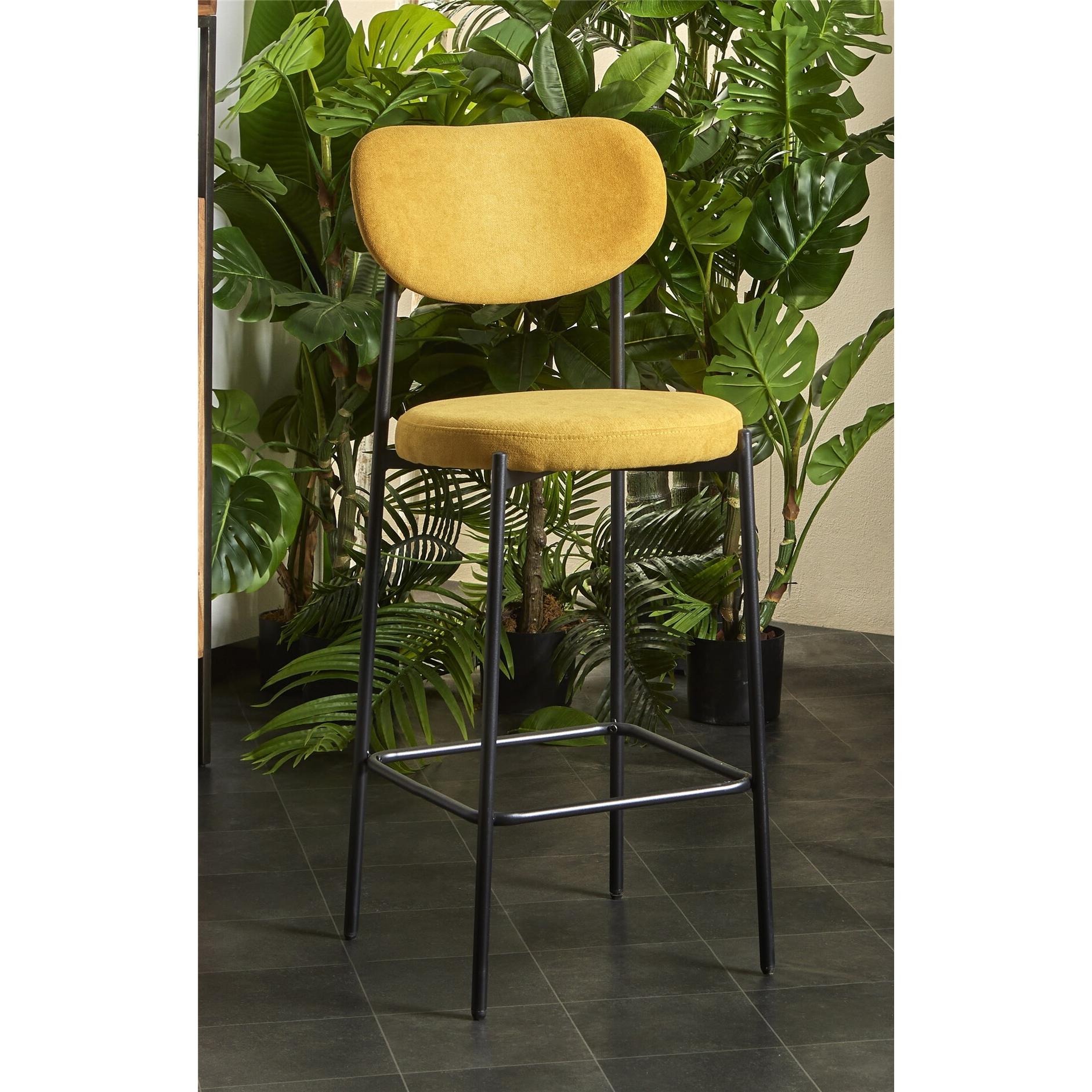 Taburete bar maui mostaza 45x47x110 cms. El mejor complemento para tu hogar.