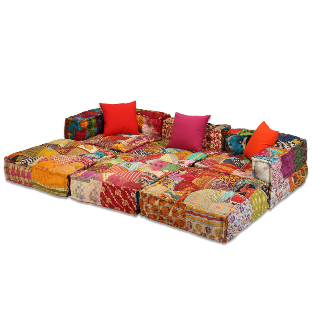 vidaXL Puf modular de 3 plazas Cojín Decorativo de Asiento Cojines de muebles de salon