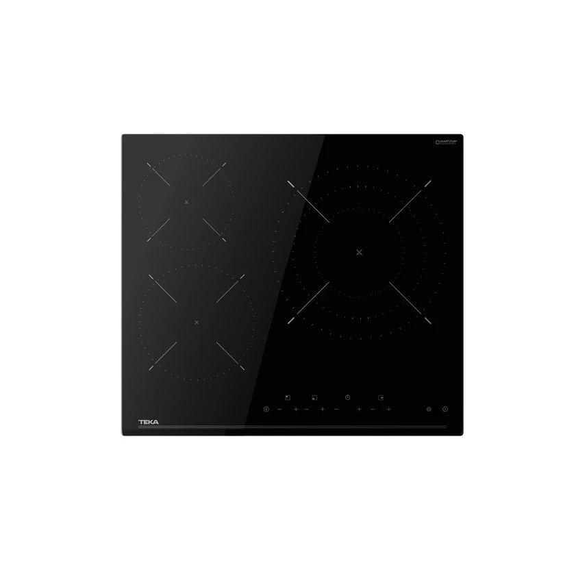 Placa Vitrocerámica 60cm Teka TZC63120  | 3 Zonas, Fuego 27cm, Negro, Terminación biselada, Touch Control para cada, Indicadores de calor residual, 7,48W