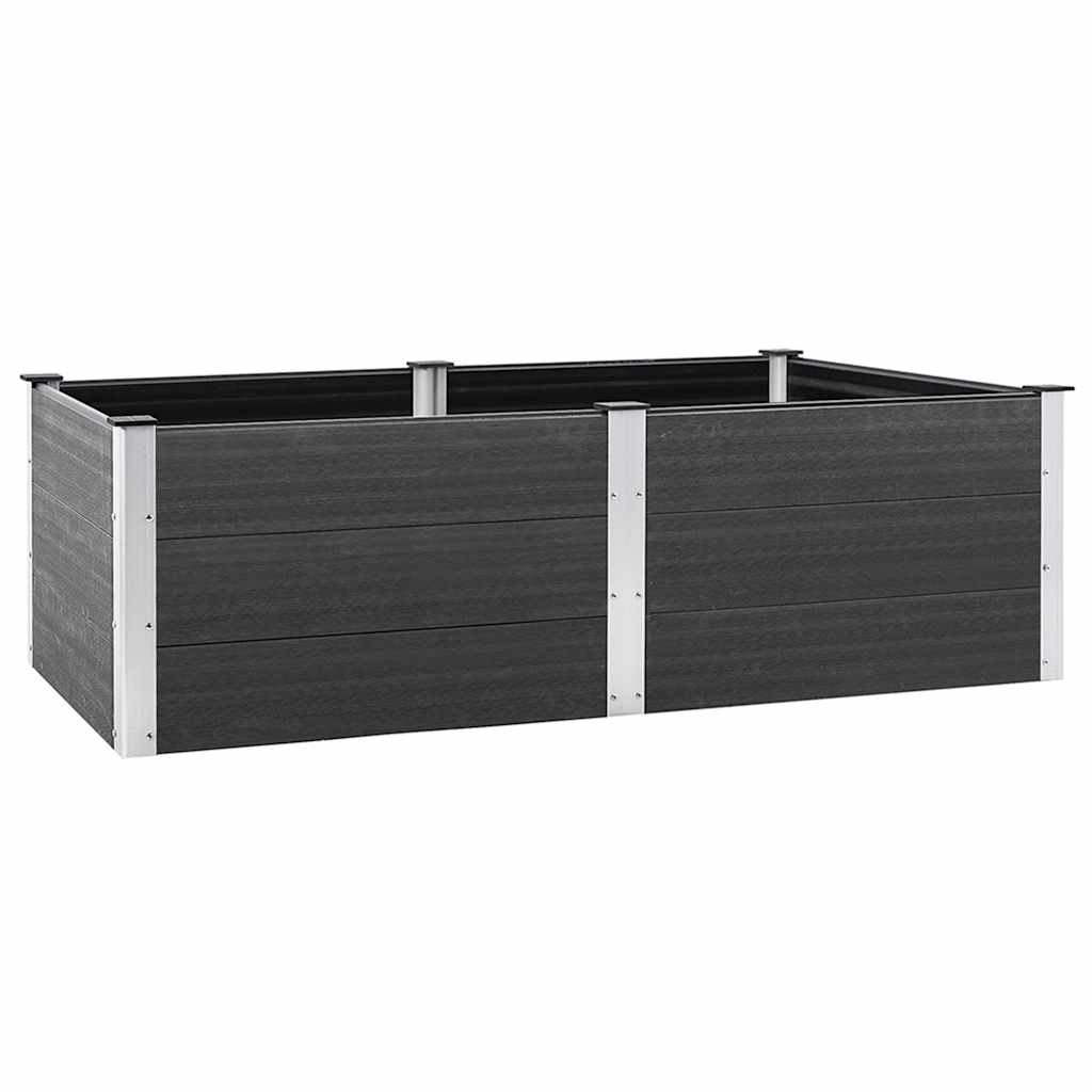 vidaXL Arriate de WPC y Aluminio Gris Macetero Grande de Jardín Multitalle