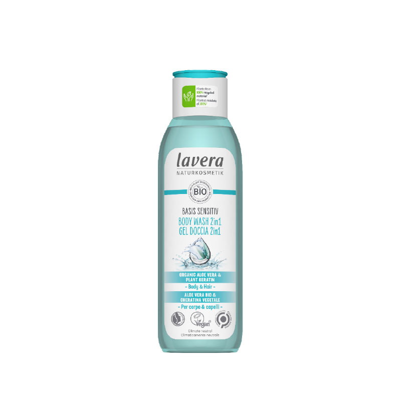 Gel ducha & champú 2 en 1 basis sensitv 250 ml Lavera