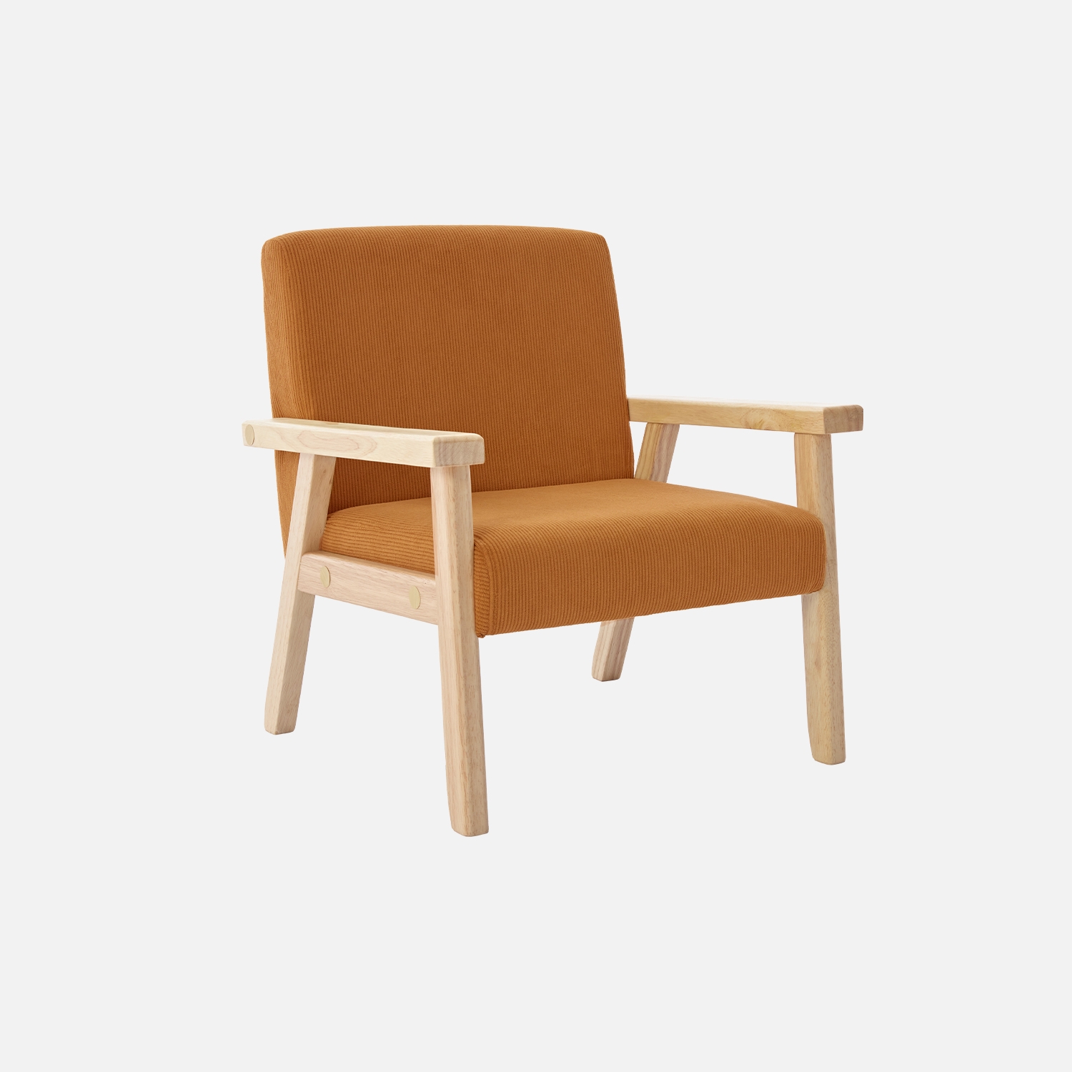 sweeek - Sillón infantil escandinavo de pana y madera de caucho , Isak kids , 47x43x50
