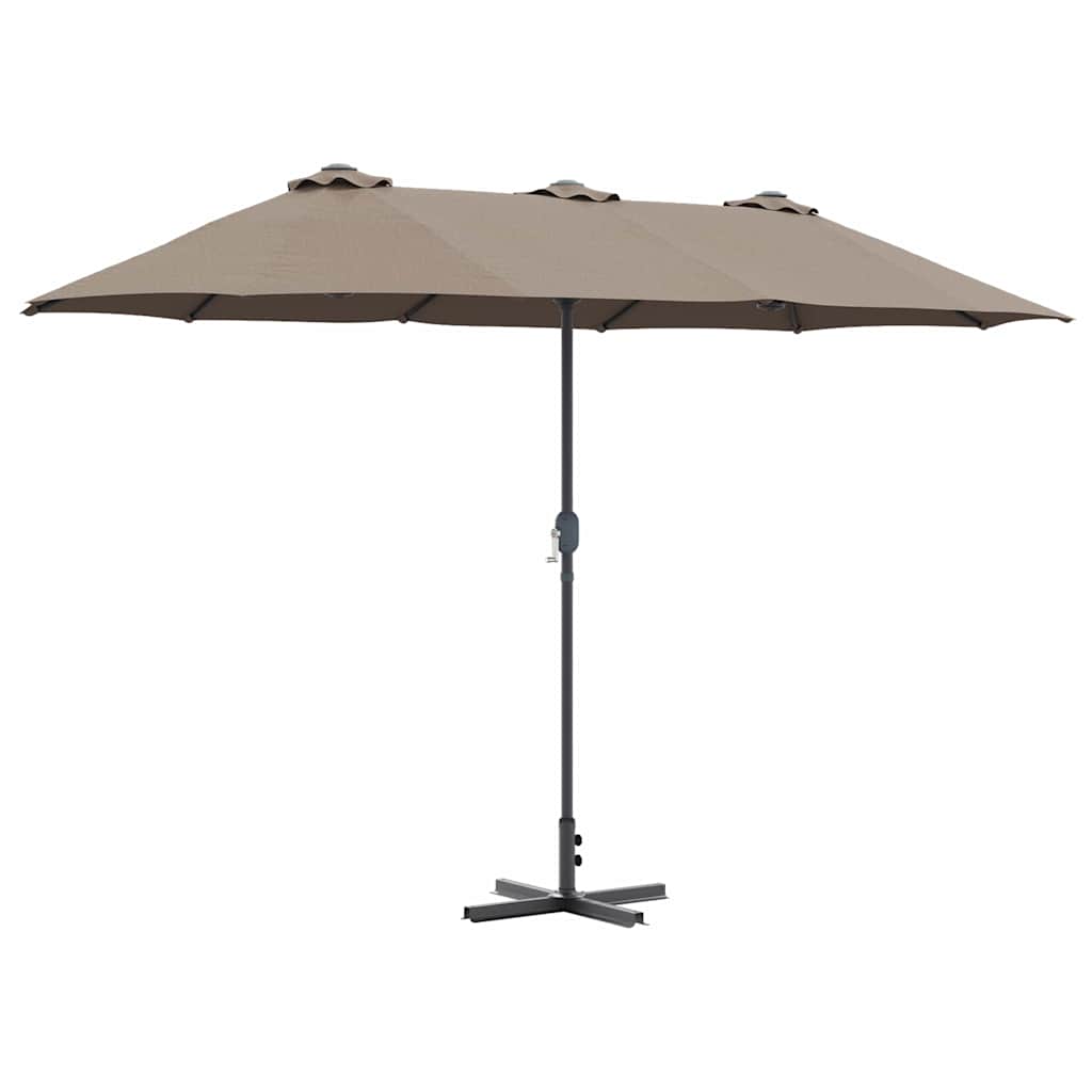 vidaXL Sombrilla de jardín Taupé 370 x 197 x 239 cm