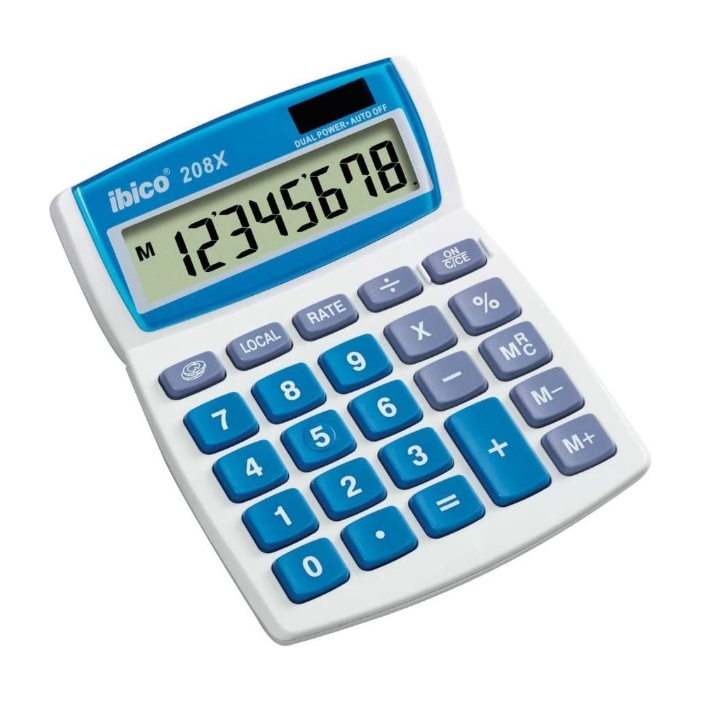 Calculadora de Sobremesa 8 Dígitos Modelo 208X Solar/pila IBICO IB410062