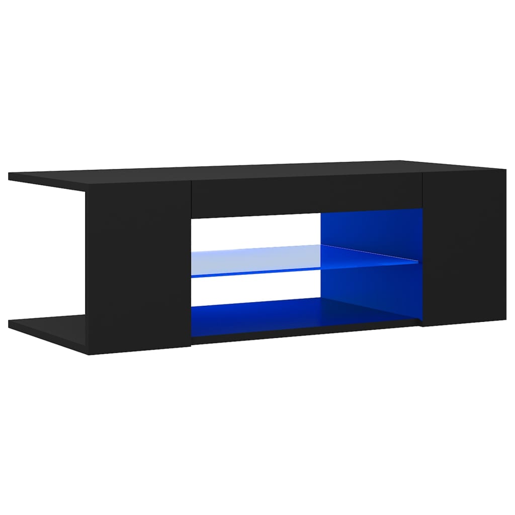 vidaXL Mueble de TV con luces LED 90x39x30 cm, Mueble de Salon, Mueble TV, Mueble TV salon, Mesa de TV, Mueble tele