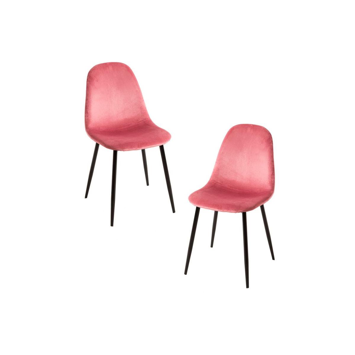 Regalos Miguel - Packs Sillas Comedor - Pack 2 Sillas Teok Black Terciopelo - Rosa