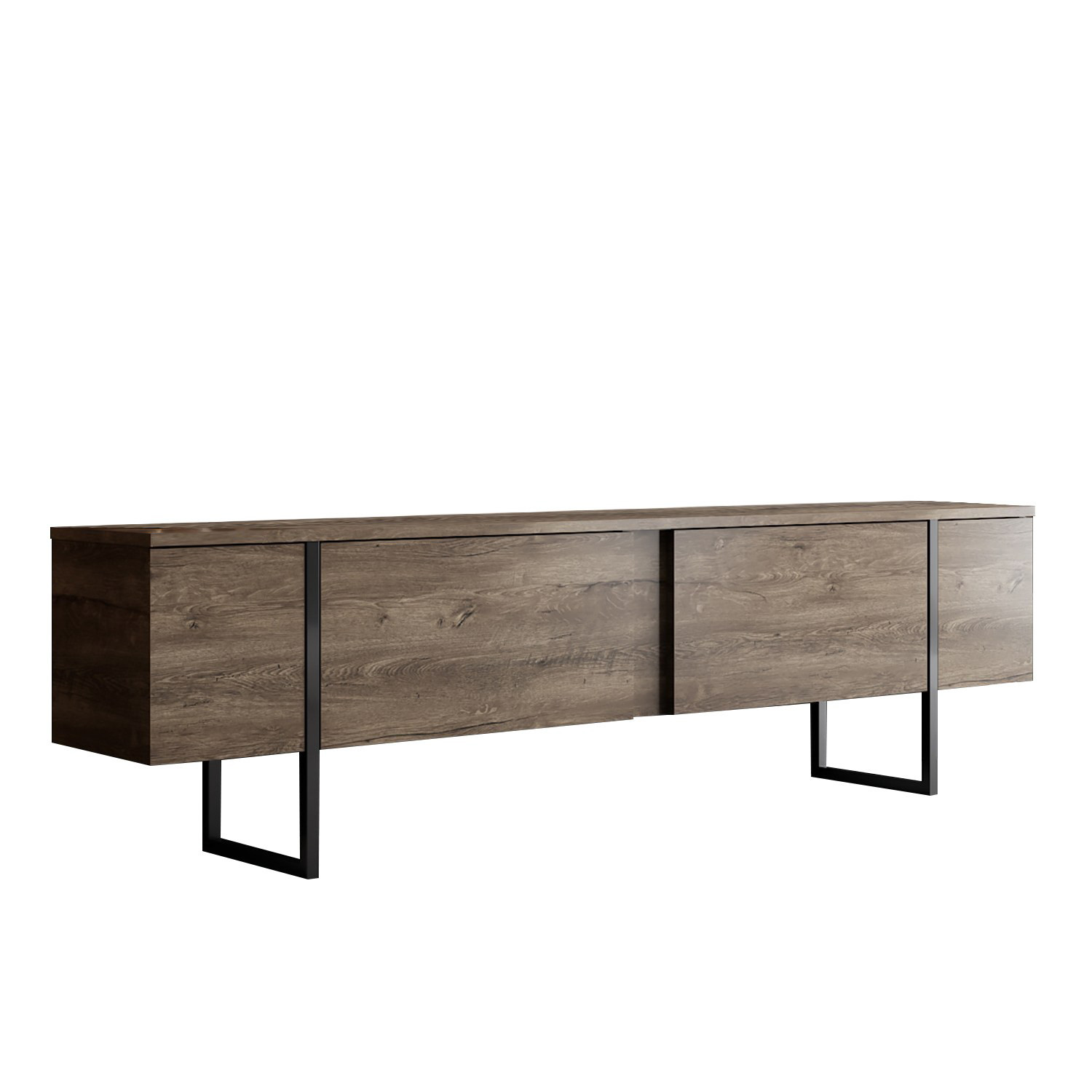 Habitat y Jardin - Soporte de TV de madera "Luxe" - 180 x 30 x 50 cm - NogalNegro
