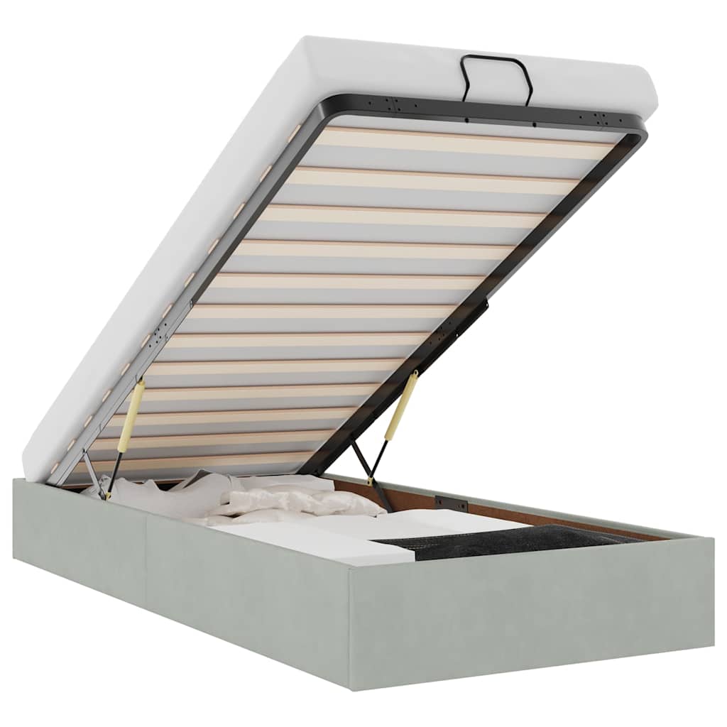 vidaXL Estructura de cama otomana sin colchón terciopelo gris claro