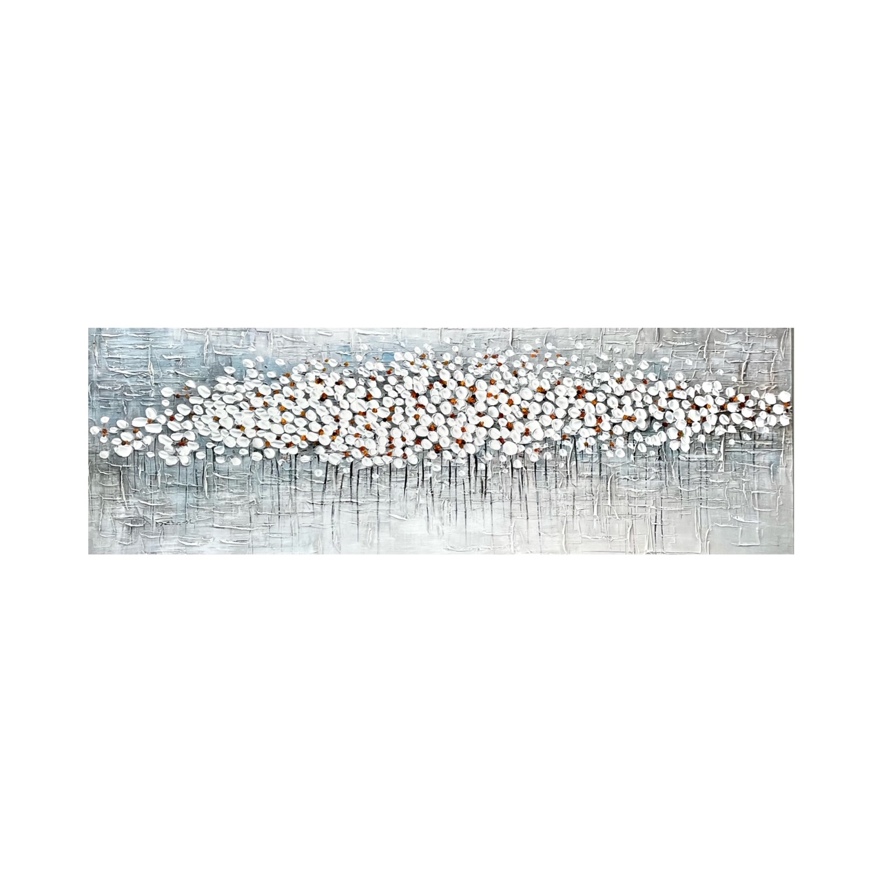 Factory Cuadros Cuadros Cuadros Cuadros Cuadros Cuadros - Cuadro Lienzo Pintura Original Flores Impresionistas 150x50 Cm Decoración de Pared