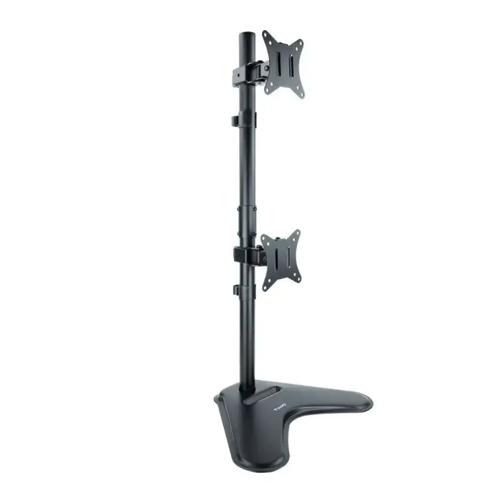 TooQ Soporte Vertical Inclinable Giratorio para 2 Monitores 17"-32" VESA 100x100 Máx. 9Kg