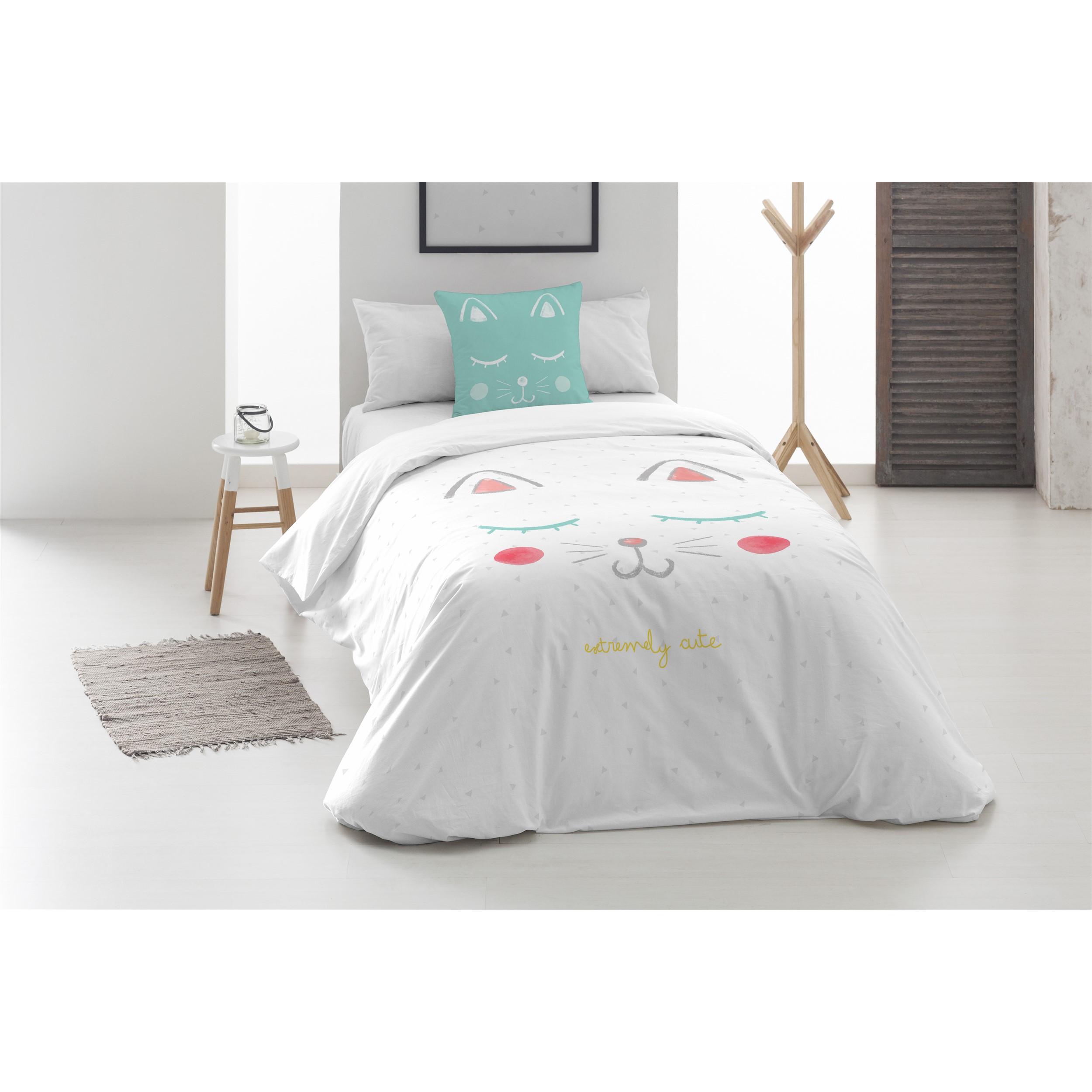 POOCH - Funda nórdica Infantil Cute 140X200, 100% algodón. Incluye funda de almohada