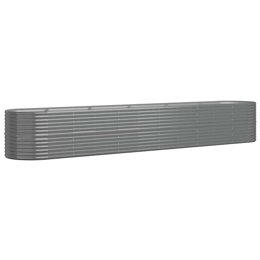 vidaXL Jardinera arriate acero galvanizado gris 440x80x68 cm