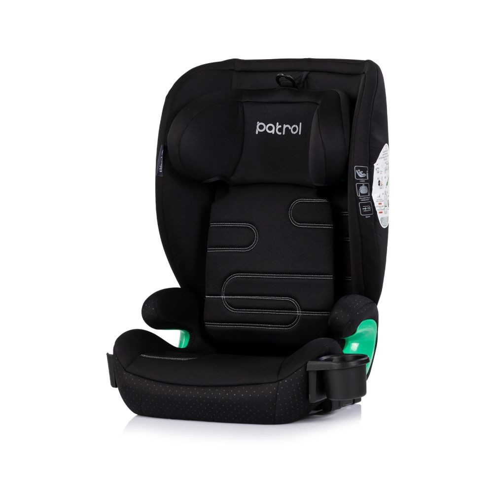 Silla de Auto PATROL i-Size 100–150 cm con Isofix, Reposacabezas Ajustable y Guías para Cinturón, para Niños, Seguridad Homologada R129/04