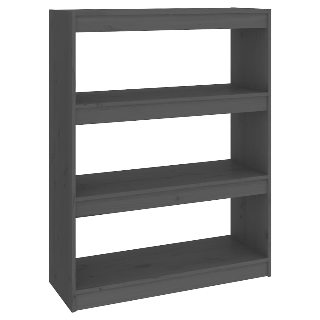 vidaXL Estantería/divisor de espacios madera de pino 80x30x103,5 cm Marrón, Blanco, Gris Mueble Almacenaje Estantería para Oficina, Estudio, Dormitorio Estantería/Librería/ mueble de Almacenamiento