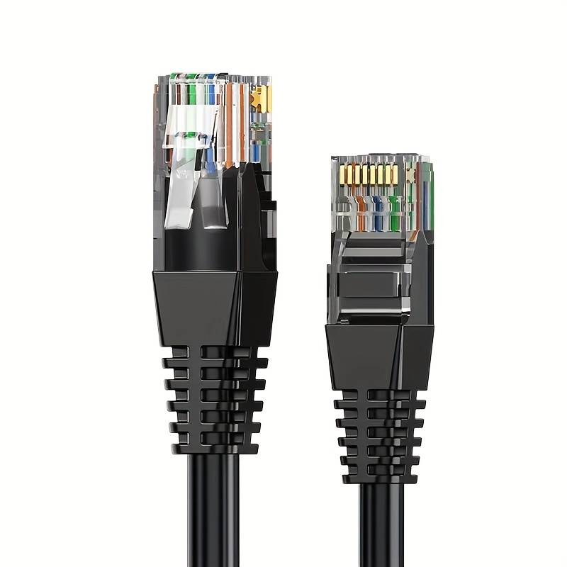 CABLEPELADO Cable de Red, Cable LAN, Cable de Datos, Cable Gigabit, Cable RJ45, Cable de Comunicaciones, Cable Trenzado, Categoría 6A, Compatible PC, PS4, PS5, Xbox, Smart TV, Server, 1 metro, Negro