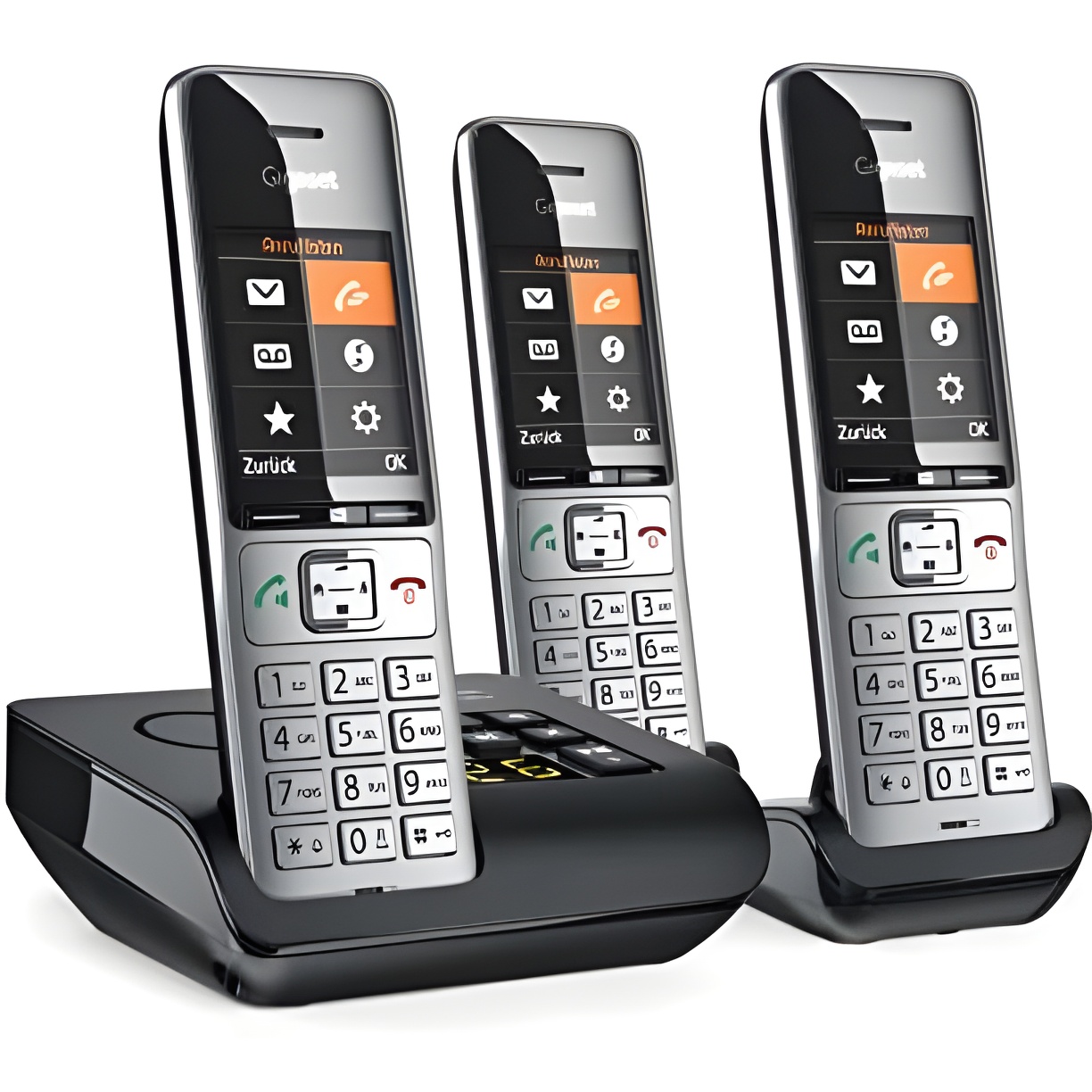 Teléfono Inalámbrico Gigaset Comfort 500A Trio Silber-Schwarz