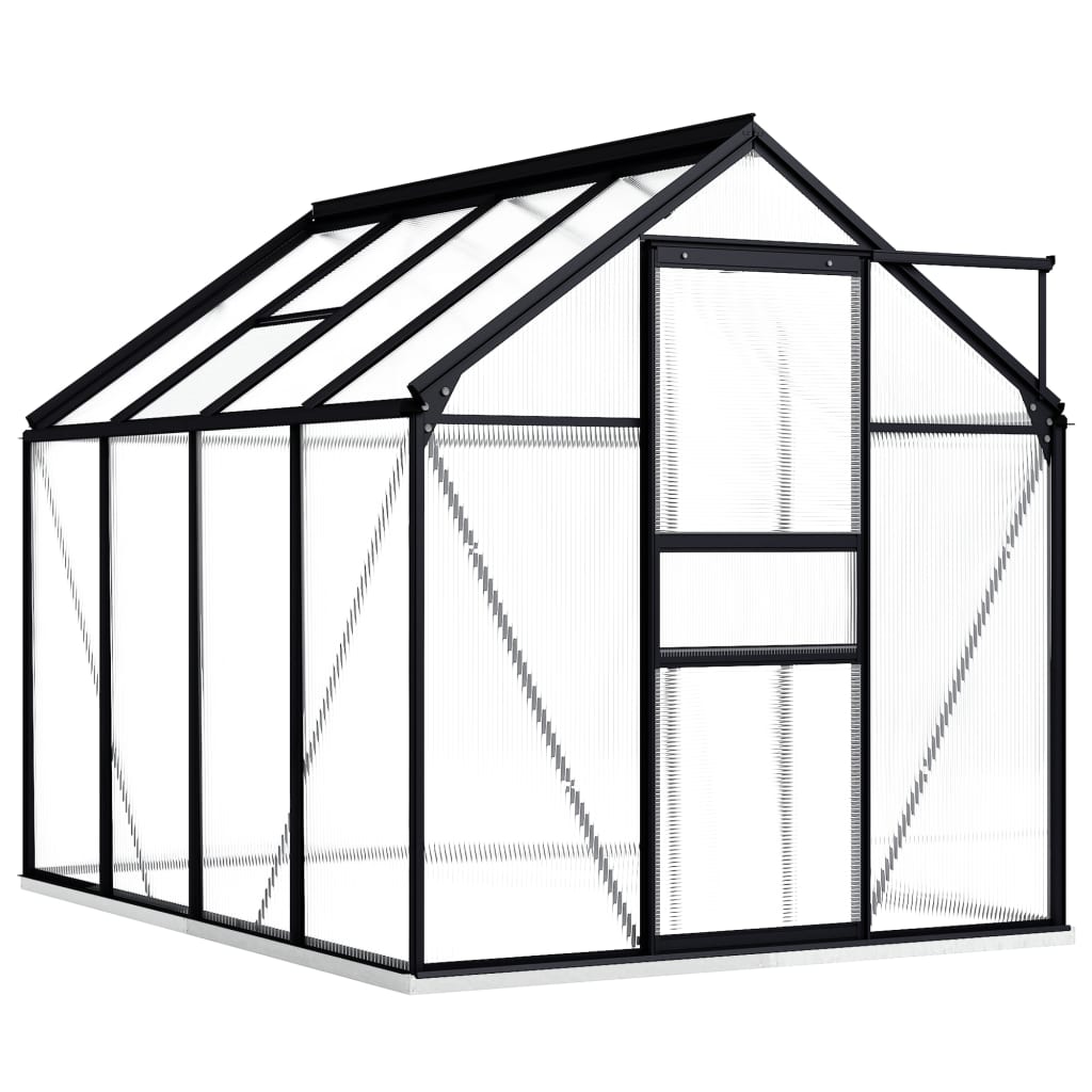 vidaXL Invernadero con Estructura de Aluminio Gris Antracita Caseta Dimensiones 190x70x202 cm (1, 33 m²),  190x130x202 cm (2 y mas