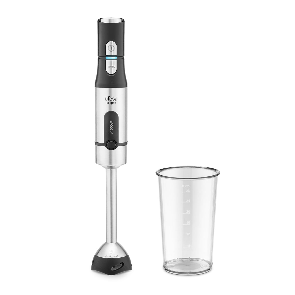 Ufesa - Batidora de mano Eclipse 1500W con control de velocidad variable, función turbo y 4 cuchillas de alta eficiencia para batir, mezclar y emulsionar en cocina