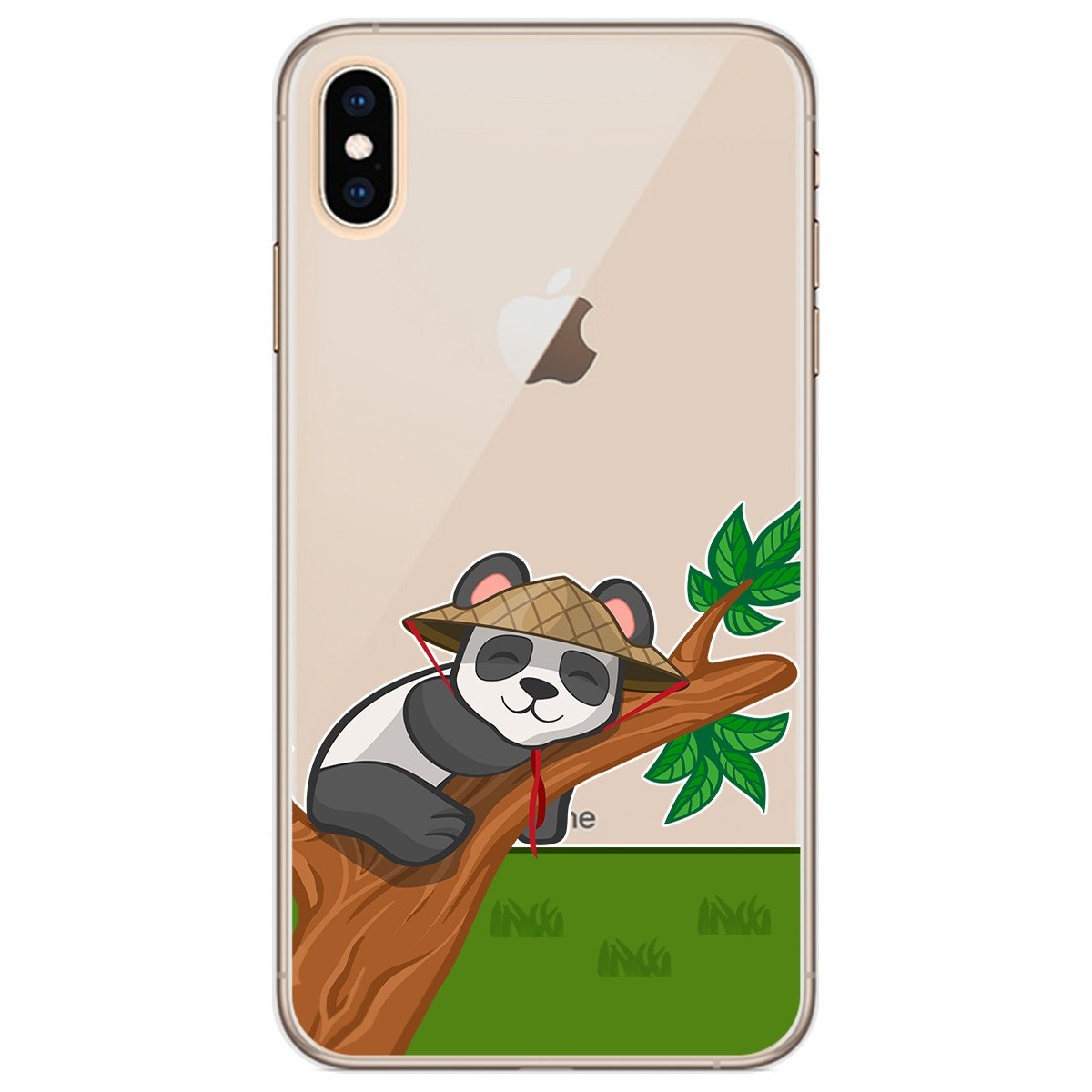Tumundosmartphone Funda Gel Transparente para Iphone Xs Max diseño Panda Dibujos