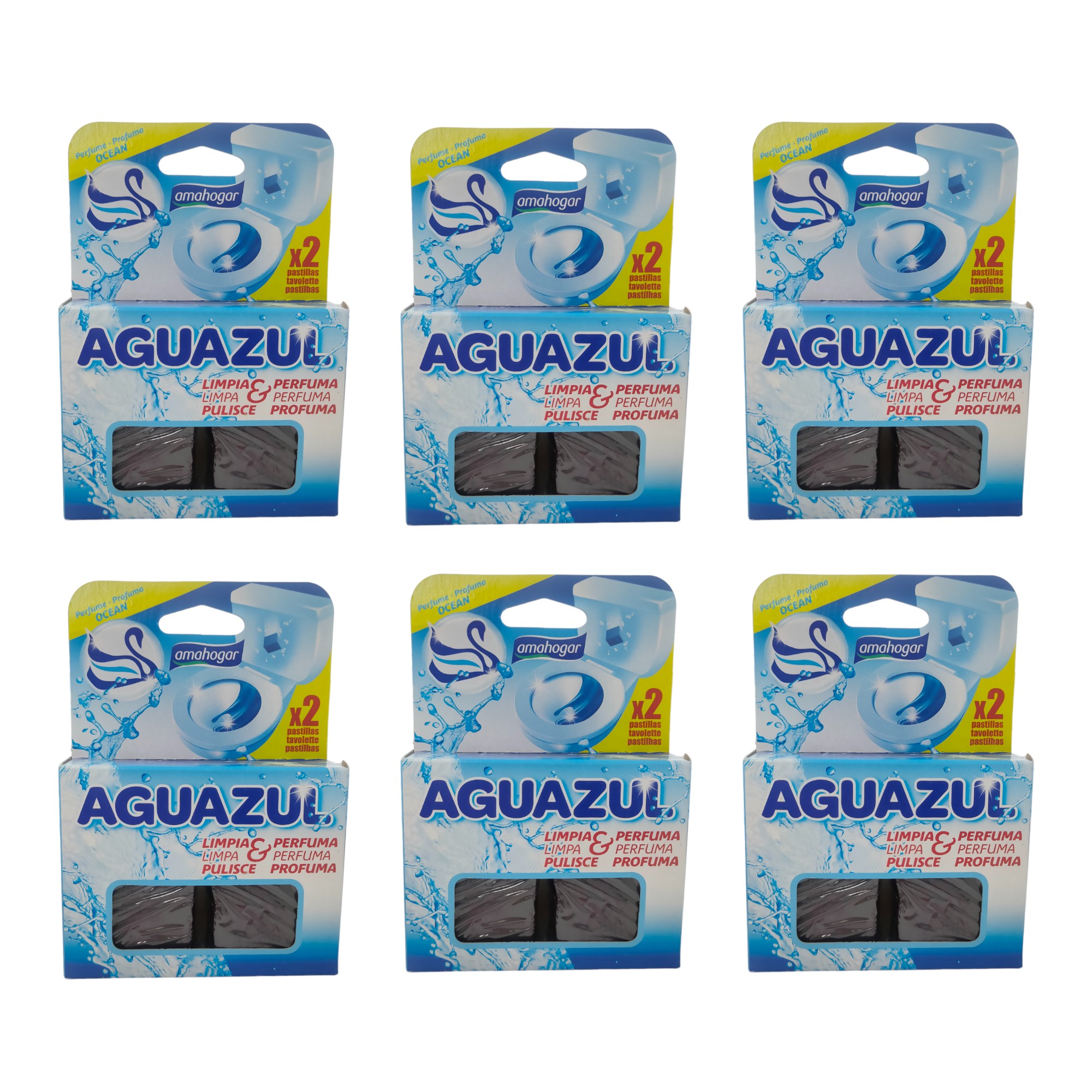 TopRed LOTE 2 PASTILLAS WC AGUA AZUL LIMPIADOR DE CISTERNAS PARA INODORO TABLETAS MARCA AMAHOGAR