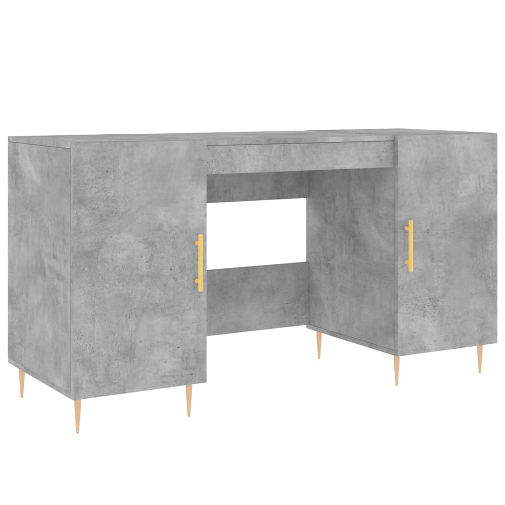 vidaXL Escritorio madera de ingeniería gris hormigón 140x50x75 cm